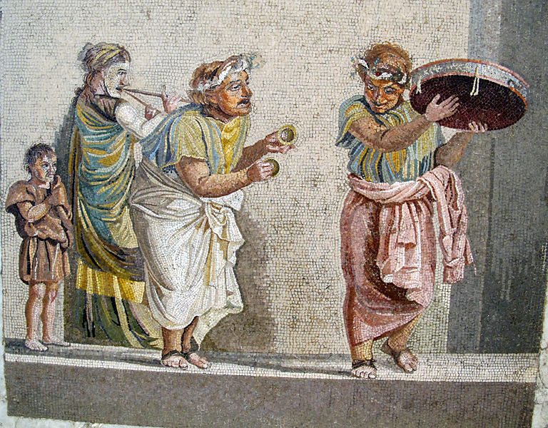 File:Scena di commedia, musici ambulanti, da villa di cecerone a pompei, 9985, 03.JPG