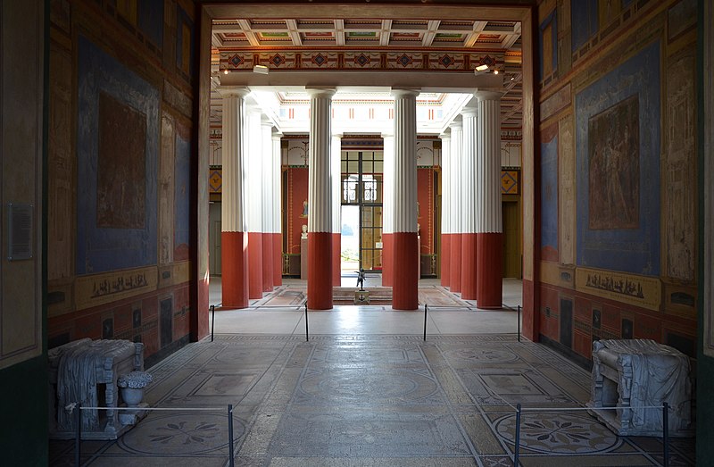File:The Tablinium facing the Atrium, decorated in the 4th Pompeii style, Pompejanum, idealized replica of a Roman villa, Aschaffenburg, Germany (14185414039).jpg