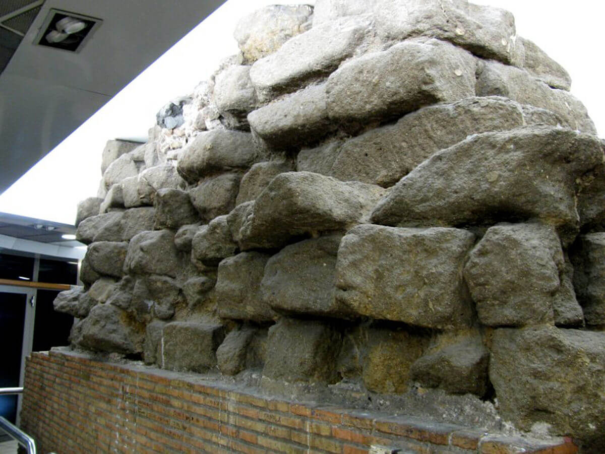 Remains of the Servian Wall next to the Termini railway station